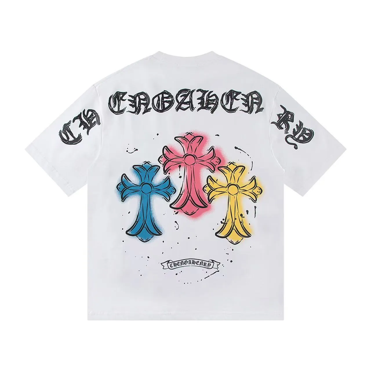 🅿️160 Style: 2025 new Croix Heart short-sleeved T-shirt Material: High version 300g double yarn combed cotton Size: S～XL Color: White Style number: Z016